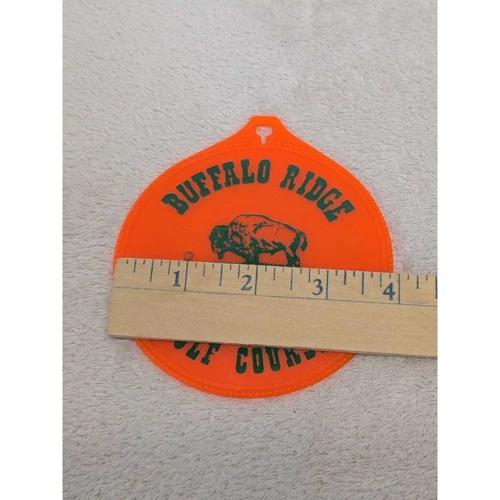 Buffalo Ridge Golf Course Luggage Tag - Orange Address Holder - Vintage‎ Travel